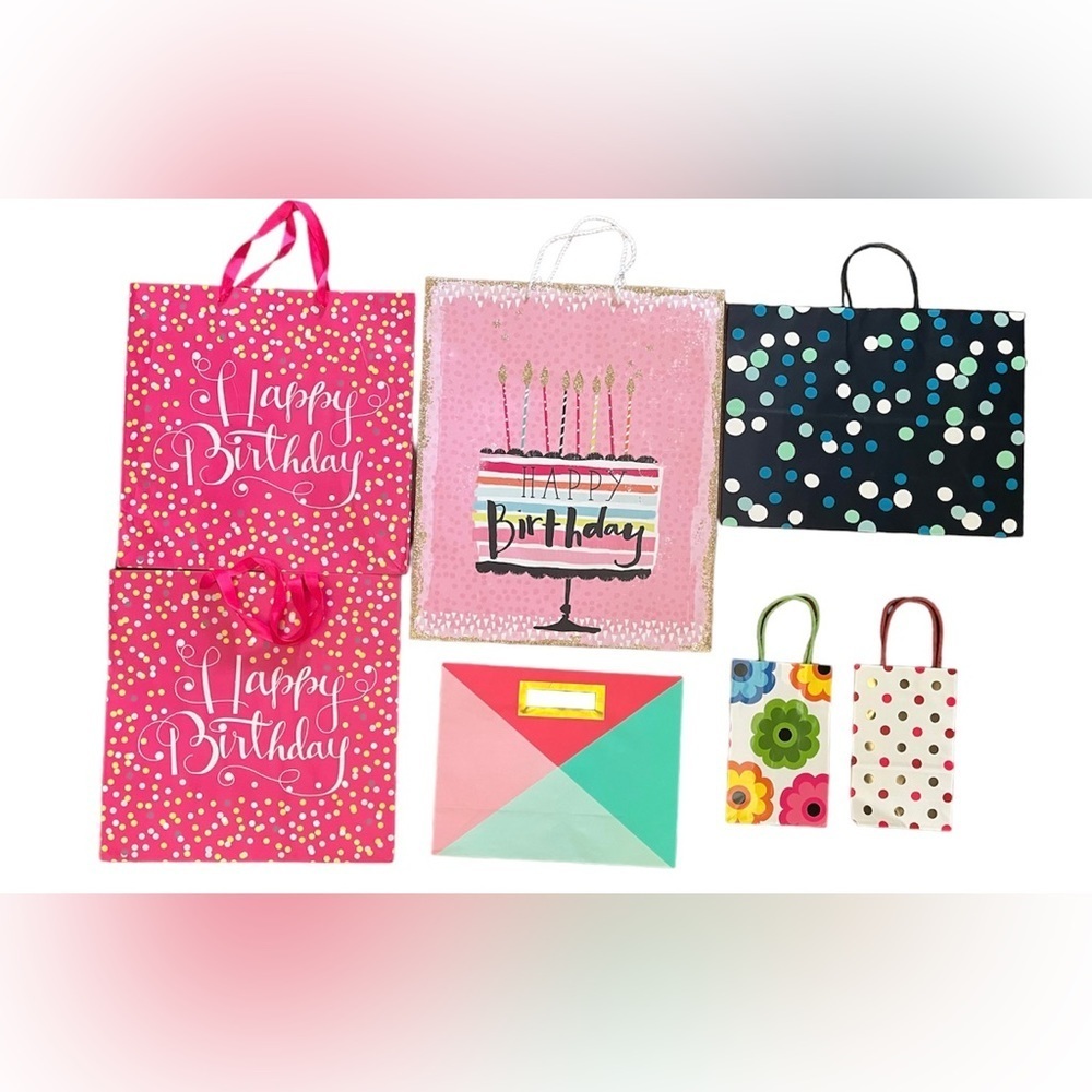 7 brand new spritz gift bags birthday multiple sizes large to small